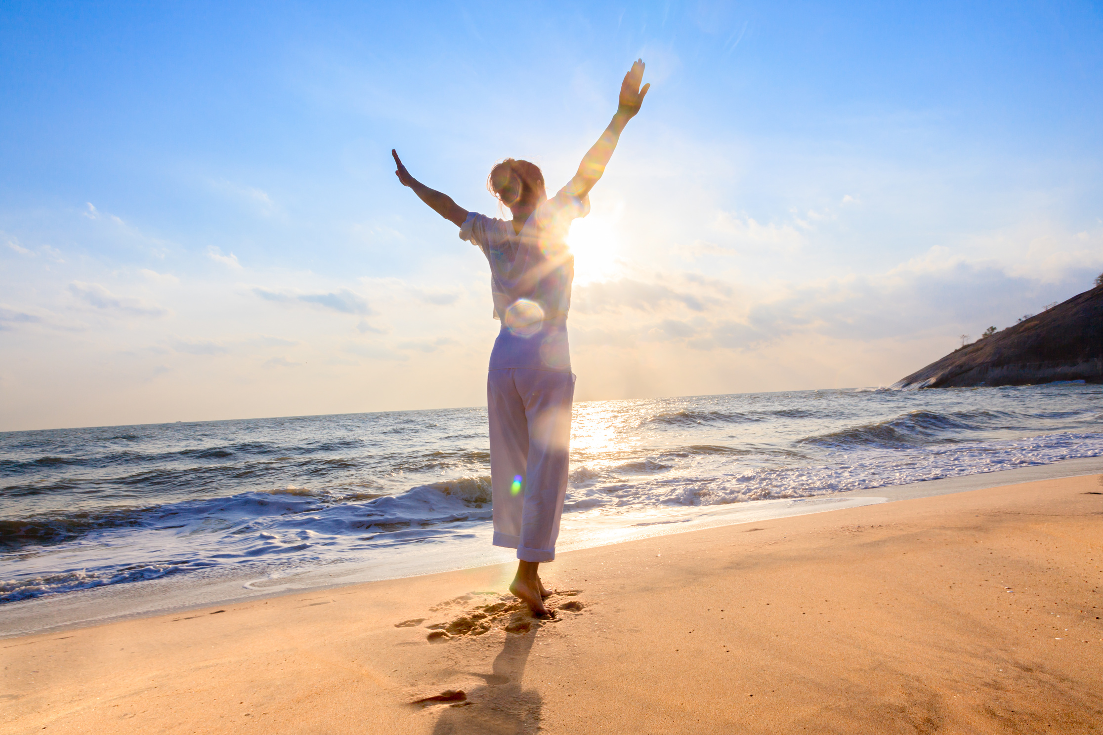 Happy woman on beach